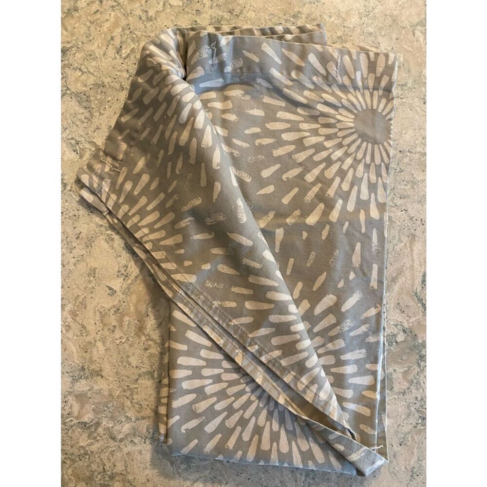Threshold Light Gray and Cream Abstract Print Fabric Shower Curtain
